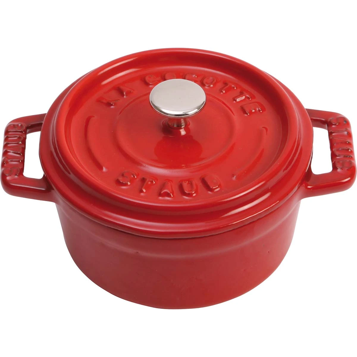 STAUB Mini Cocotte, 10 Cm, Kirsch-Rot, Gusseisen 1 STAUB Mini Cocotte, 10 Cm, Kirsch-Rot, Gusseisen