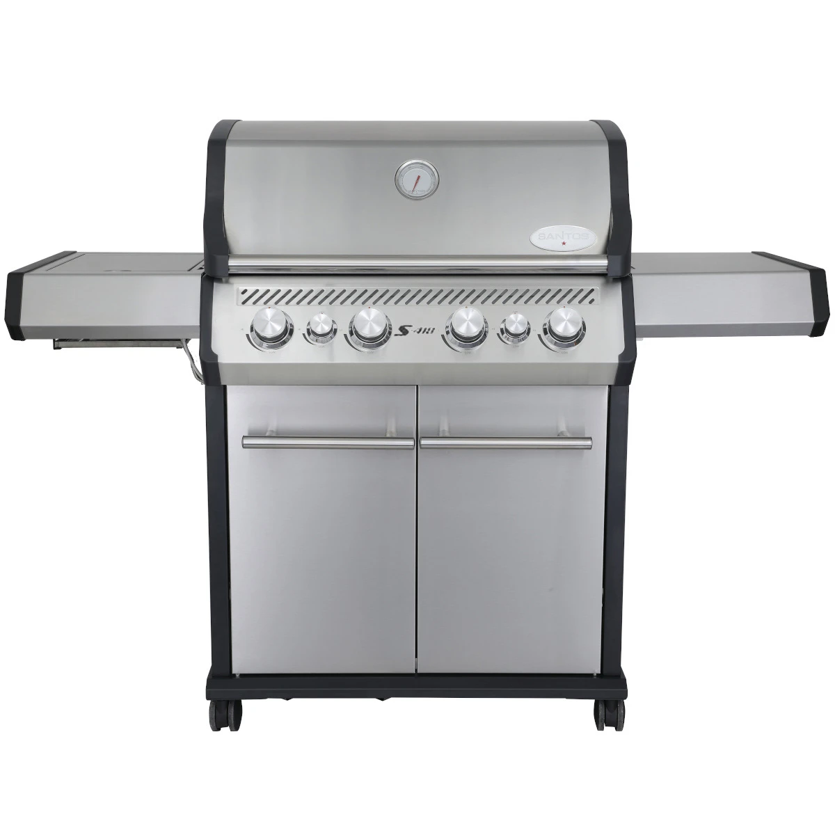 SANTOS S-418 Mit Seiten- & Heckbrenner, Edelstahl Inkl. Drehspieß, Rostheber & Silikonablage 7 SANTOS S-418 Mit Seiten- & Heckbrenner, Edelstahl Inkl. Drehspieß, Rostheber & Silikonablage – Bild 7