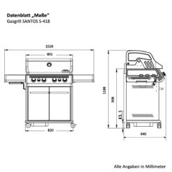 SANTOS S-418 Mit Seiten- & Heckbrenner, Edelstahl Inkl. Drehspieß, Rostheber & Silikonablage 23 SANTOS S-418 Mit Seiten- & Heckbrenner, Edelstahl Inkl. Drehspieß, Rostheber & Silikonablage -Broil King Verkäufe 9d80782c2d9ddafc6598e095376f7486