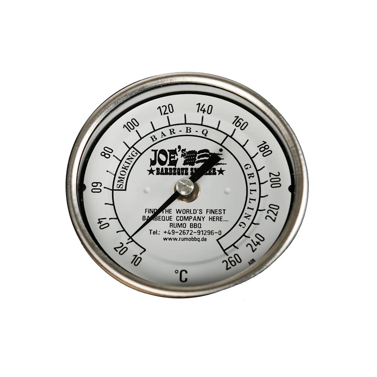 Joe's Barbeque Edelstahl Deckelthermometer, Ø 8,5 Cm 1 Joe's Barbeque Edelstahl Deckelthermometer, Ø 8,5 Cm