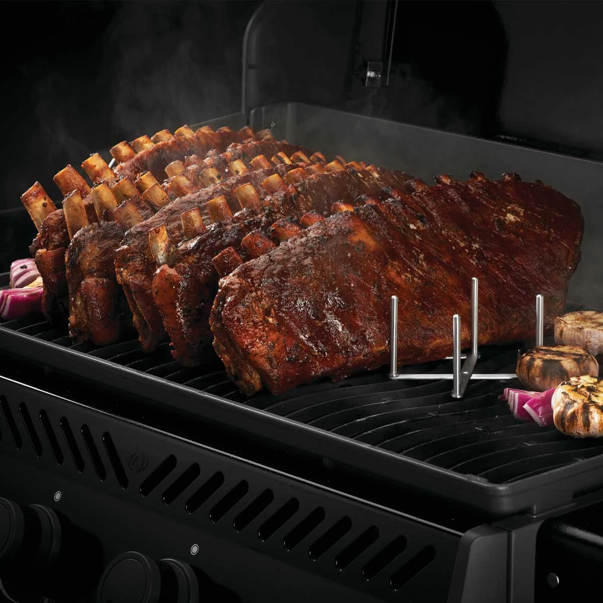 Napoleon Edelstahl Spare-Rib-Halter, Verstellbar 1 Napoleon Edelstahl Spare-Rib-Halter, Verstellbar