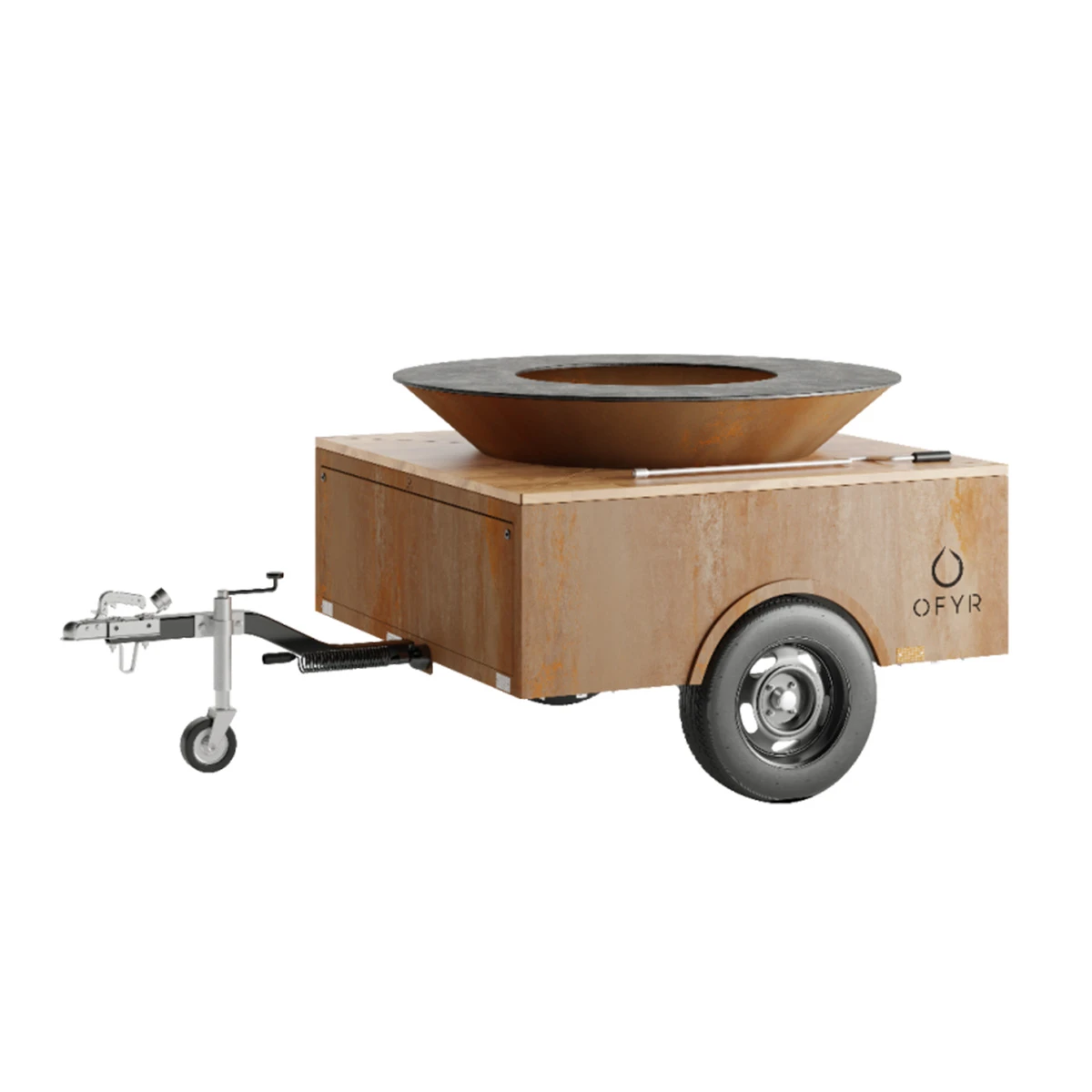 OFYR Trailer Mit XL Feuerschale Corten 2 OFYR Trailer Mit XL Feuerschale Corten – Bild 2