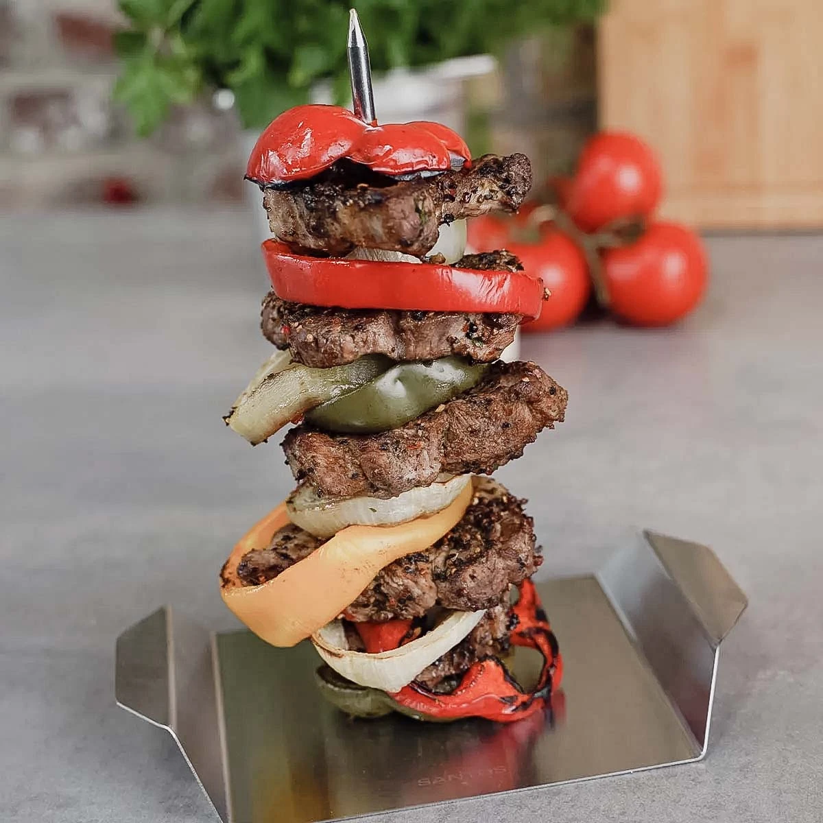 SANTOS Gyrosspieß Vertikal Edelstahl, 3-teilig 5 SANTOS Gyrosspieß Vertikal Edelstahl, 3-teilig – Bild 5