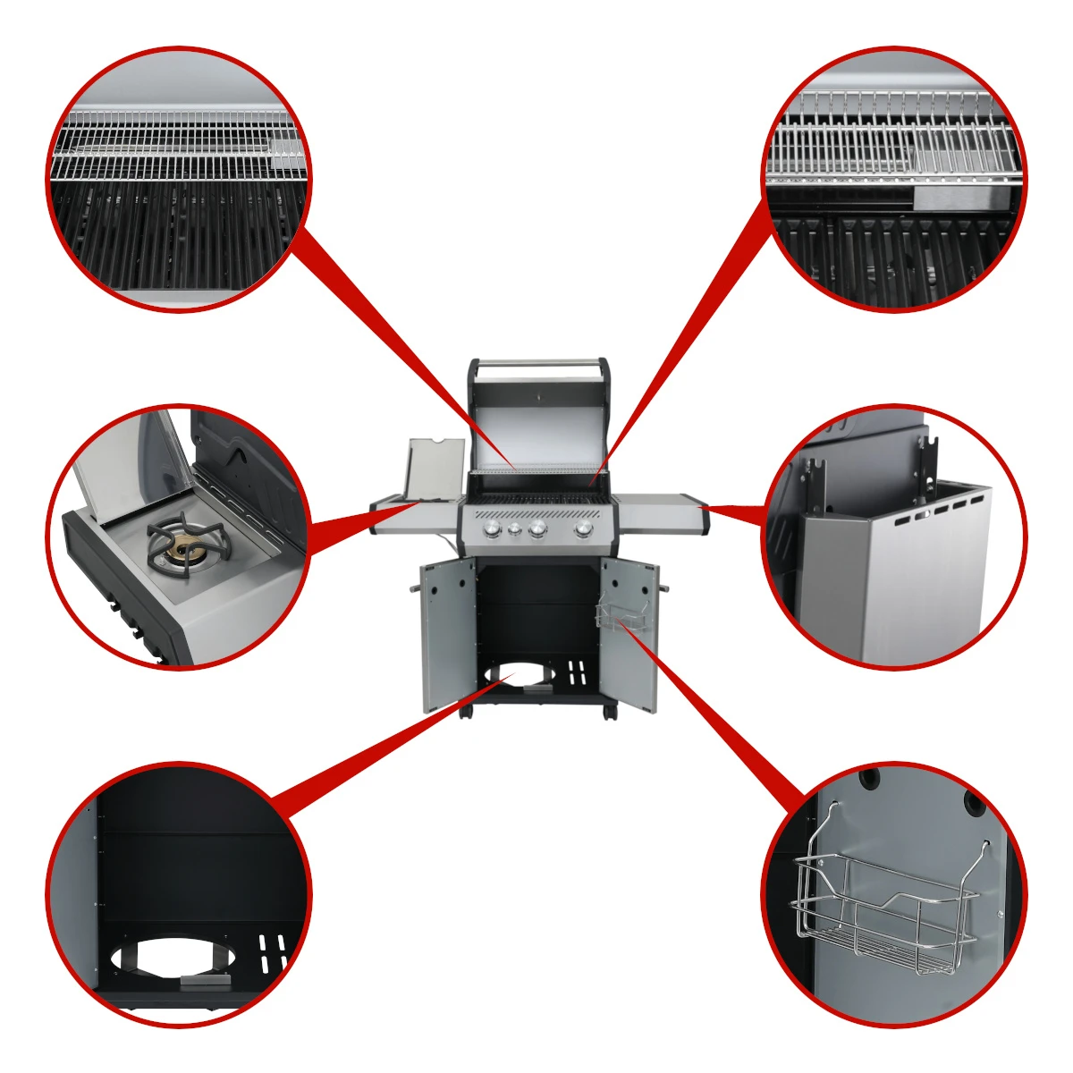 SANTOS S-301 Mit Seitenkocher, Edelstahl 6 SANTOS S-301 Mit Seitenkocher, Edelstahl – Bild 6