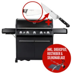 SANTOS S-518 All Black Mit Seiten- Und Heckbrenner, Schwarz, Inkl. Drehspieß, Rostheber & Silikonablage & Graviertes ZWILLING Pro Messer 35 SANTOS S-518 All Black Mit Seiten- Und Heckbrenner, Schwarz, Inkl. Drehspieß, Rostheber & Silikonablage & Graviertes ZWILLING Pro Messer -Broil King Verkäufe santos s 518 all black mit seiten und heckbrenner schwarz inkl drehspie rostheber silikonablage 05c6854941124e0921e8516984e4a9a5